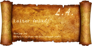 Leiter Anikó névjegykártya